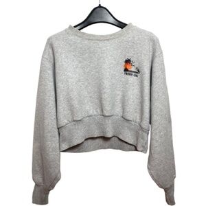 Aritzia TNA Crop Dolman Sleeve Sweatshirt - Grey  [Extra-Small]